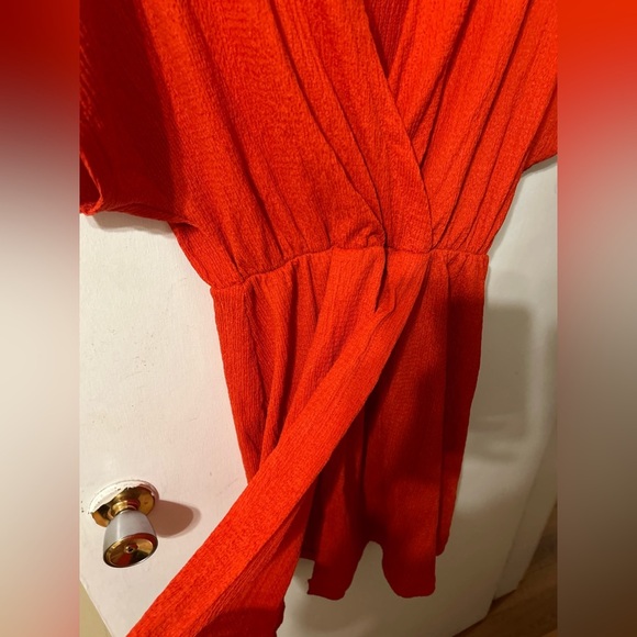 H&M Crepey Beach Cover-Up Dress in Orange, Size Women’s Small - Picture 5 of 5